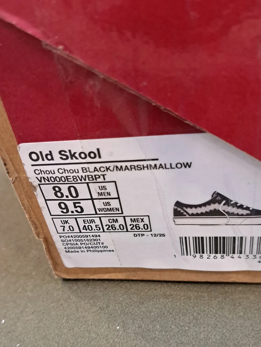 Vans Old Skool Chou Chou Skate Shoe - Color: Black/Marshmallow - Size: Women 9.5